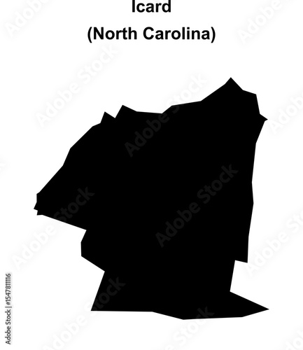 Icard (North Carolina) blank outline map