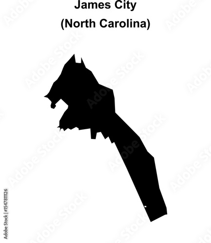 James City (North Carolina) blank outline map