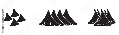 Samosa Silhouette Vector Set – Indian Street Food Icon