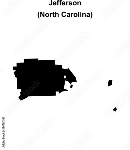 Jefferson (North Carolina) blank outline map