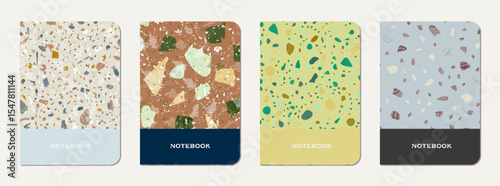 Notebook cover design. Terrazzo abstract