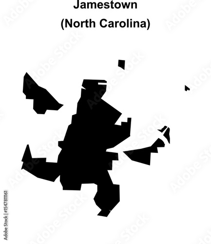 Jamestown (North Carolina) blank outline map
