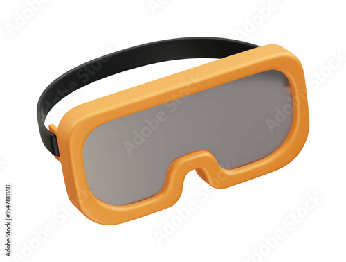 Safety goggles for eye protection icon 3d illustration rendering