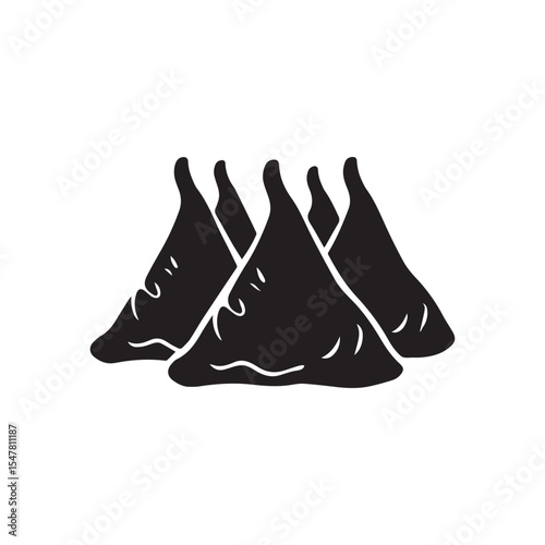 Samosa Silhouette Vector Set – Indian Street Food Icon