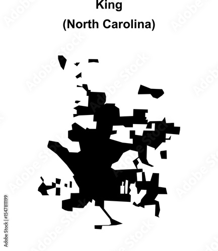King (North Carolina) blank outline map