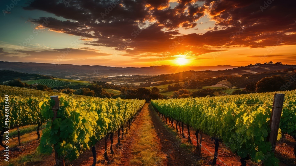 Fototapeta premium landscape wine outline