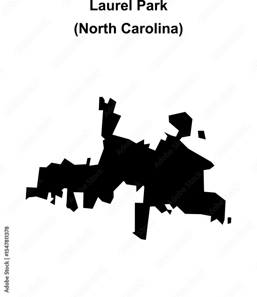 Obraz premium Laurel Park (North Carolina) blank outline map