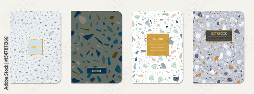 Note book cover design. Terrazzo abstract