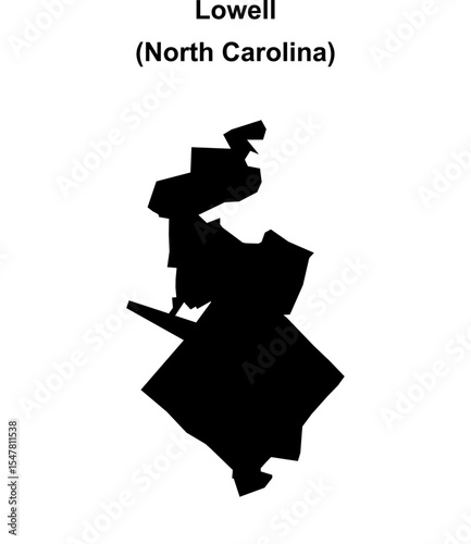 Lowell (North Carolina) blank outline map