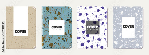 School diary cover design. Terrazzo abstract