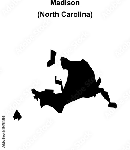 Madison (North Carolina) blank outline map