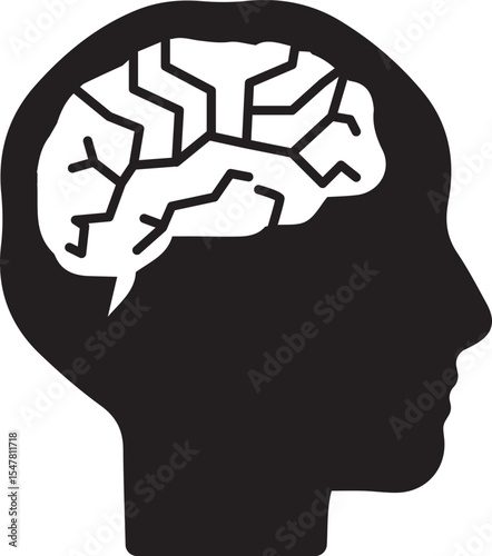 AI Brain icon . Digital Brain icon , Artificial intelligence icon , vector illustration . 