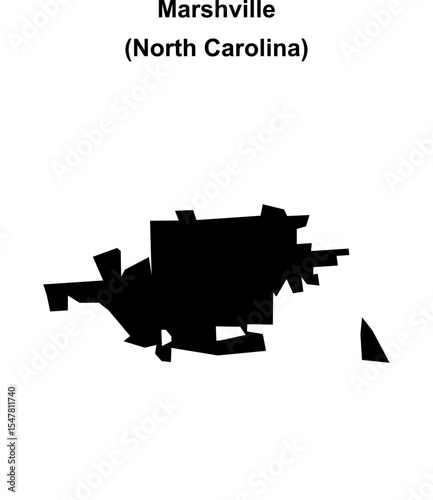 Marshville (North Carolina) blank outline map