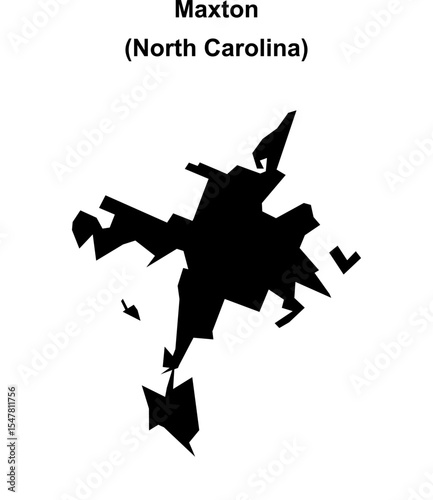 Maxton (North Carolina) blank outline map