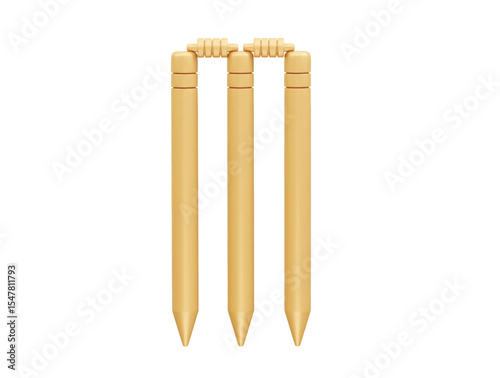 Cricket Stumps icon 3d illustration rendering