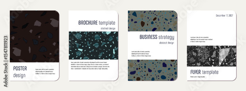 School diary cover design. Terrazzo abstract