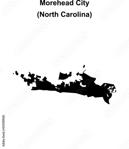 Morehead City (North Carolina) blank outline map