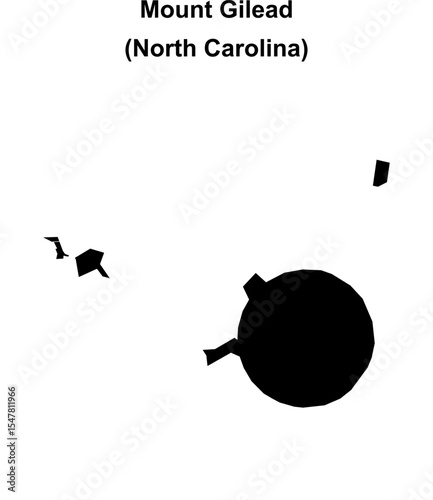 Mount Gilead (North Carolina) blank outline map