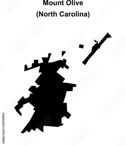 Mount Olive (North Carolina) blank outline map