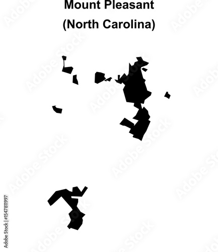 Mount Pleasant (North Carolina) blank outline map