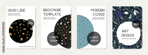 Note book cover design. Terrazzo abstract