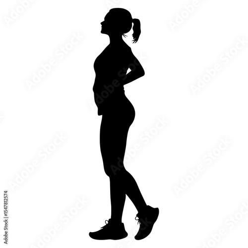 Mother silhouette standing black vector