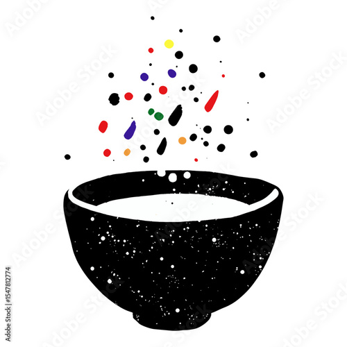 Holi festival illustration bowl chandelier vector