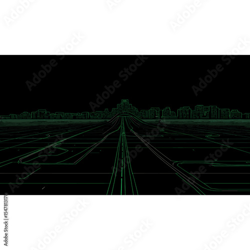 Road digital theme futuristic vector