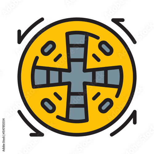 Underground Tunnel Boring Machine Icon