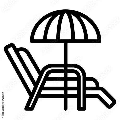 Beach Sun Lounger with Umbrella
