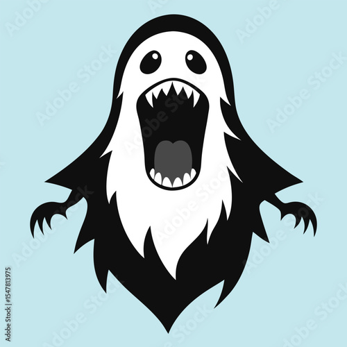 Scary screaming ghost vector illustration for Halloween design 