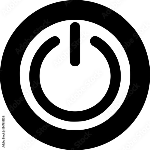 power button stencil icon silhouette vector illustration
