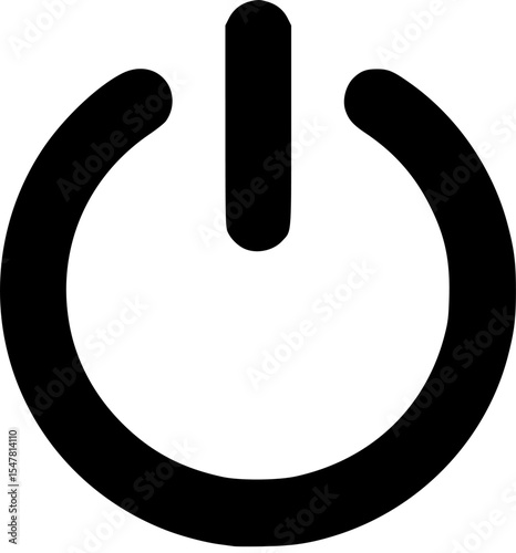 power button stencil icon silhouette vector illustration
