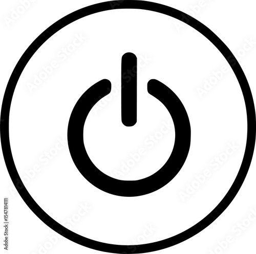 power button stencil icon silhouette vector illustration
