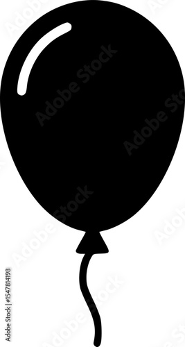 rainbow party balloon icon silhouette vector illustration
