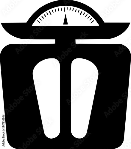 weight scale stencil icon silhouette vector illustration
