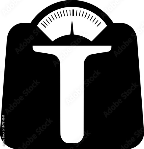 weight scale stencil icon silhouette vector illustration
