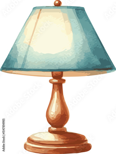 Vector watercolor painted illustration of a lamp