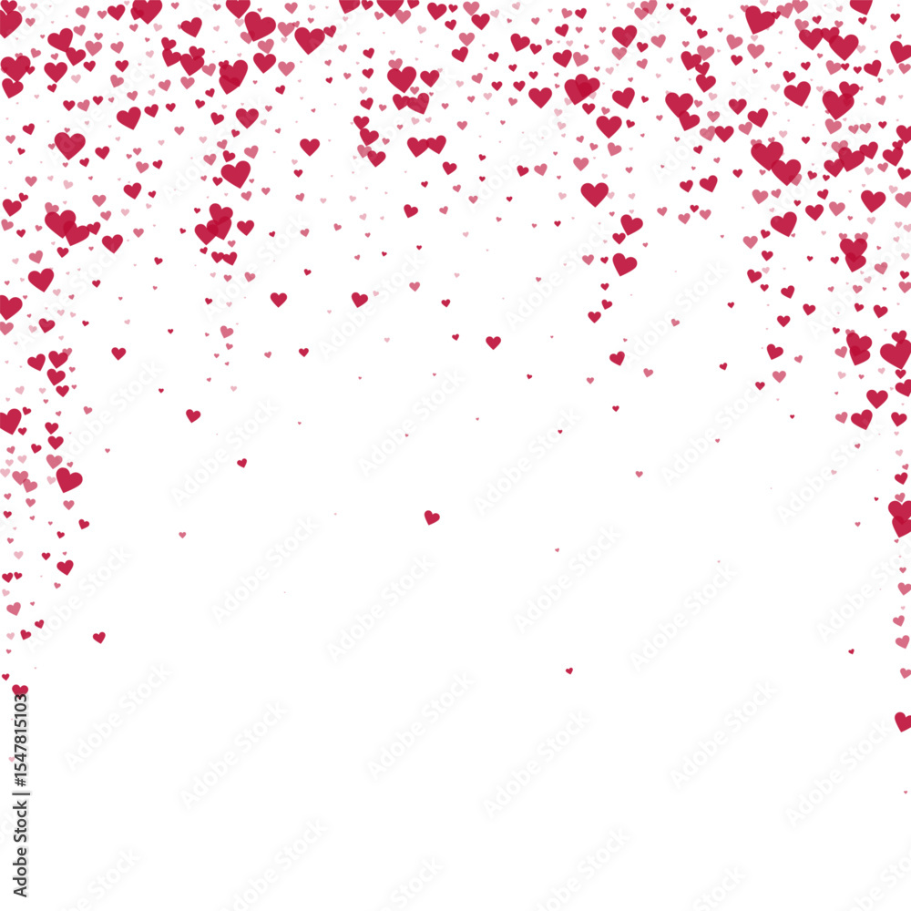 Red hearts scattered on white background. Red hearts scattered on white background.