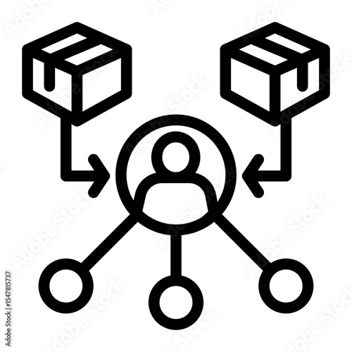 Retail Agent Icon Outline Style for Distribution and Affiliate Networks. (Outline Style)