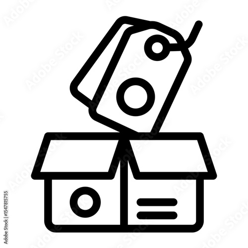 Price Tag Label Icon Outline Style for Retail and Product Costing. (Outline Style)