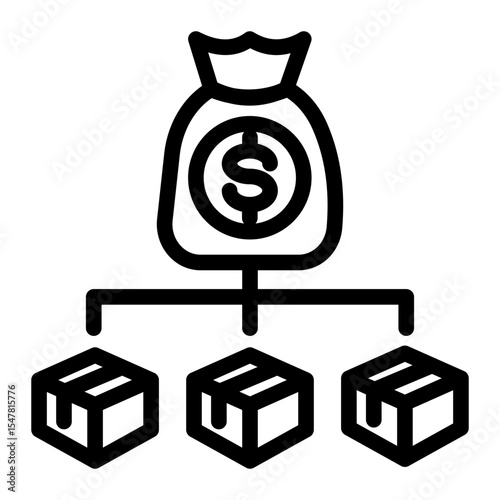 Unit Cost Structure Icon Outline Style for Financial Planning and Budgeting. (Outline Style)