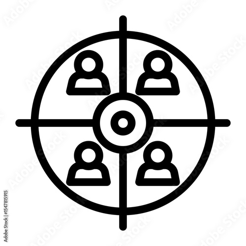 Business Aim Icon Outline Style for Focus and Goal Achievement. (Outline Style)