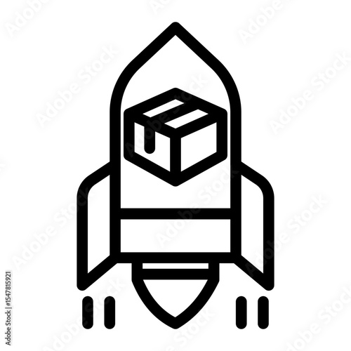 Business Launch Icon Outline Style for Startup Boost and Release. (Outline Style)