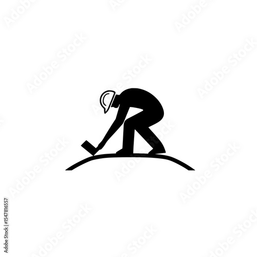 Vector illustration of a professional carpenter icon