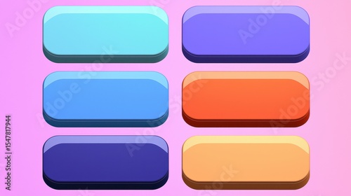 Wallpaper Mural Colorful Glossy Rectangles on a Soft Gradient Background Torontodigital.ca