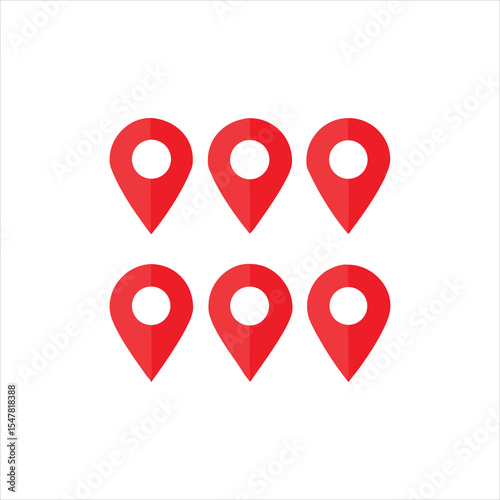 Heart map pointer symbol set for web navigation and travel location marker design