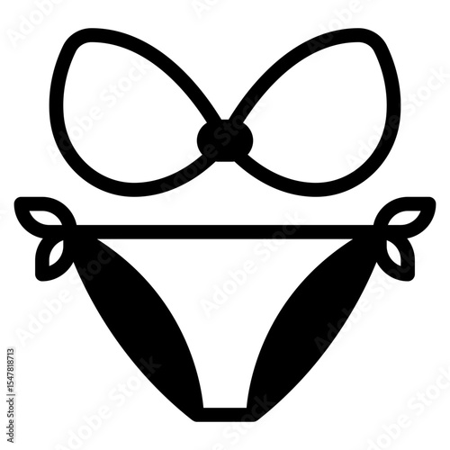 Bikini Illustration with Bow Design