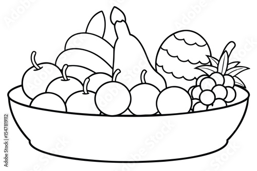 Vibrant Fruit Bowl A Delightful Collection of Fresh Apples, Pears, Grapes, and More