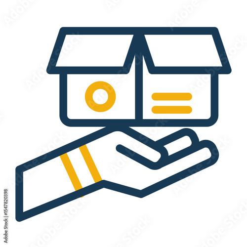 Premium Value Package Icon Outline Color Style for Gift and Wealth Symbolism.